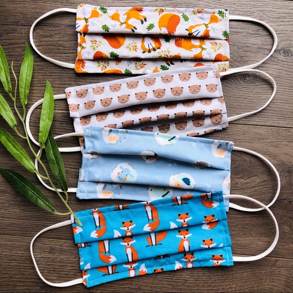Accessories - 4 animal print handmade cotton face masks